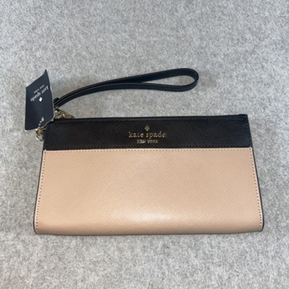 Kate Spade Staci Colorblock Large Continental Wallet Warm Beige/Black Leather